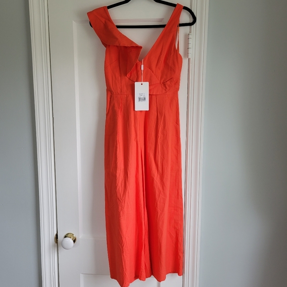 Saints & Secrets tangerine ankle length wide legged romper - Picture 1 of 4